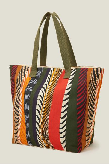 Buy Accessorize Brown Stripe Beach Tote Bag from Next Oman