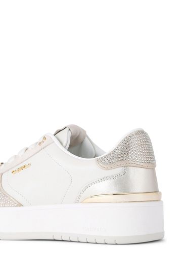 Embellished white trainers 2025