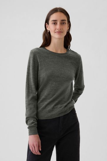 Buy Gap Grey Merino Wool Crew Neck Jumper from Next Denmark