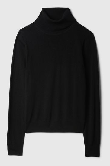 Buy Gap Black Merino Wool Turtle Neck Jumper from the Next UK online shop