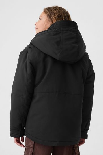 Gap black parka sales