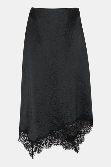 Buy Whistles Lace Trim Midi Black Skirt from Next Bahrain