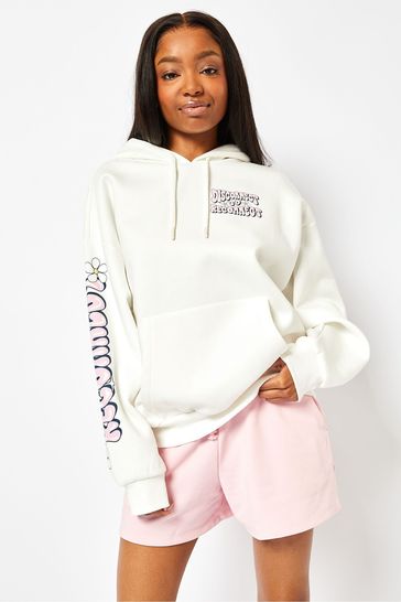 Buy Disconnect to Reconnect Ecru Oversized Hoodie from Next Bahrain