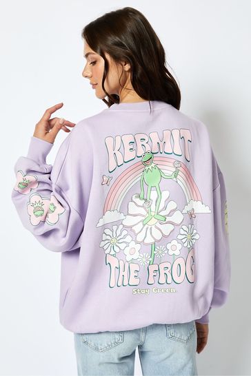 Disney Kermit The Frog Sweatshirt in Lilac