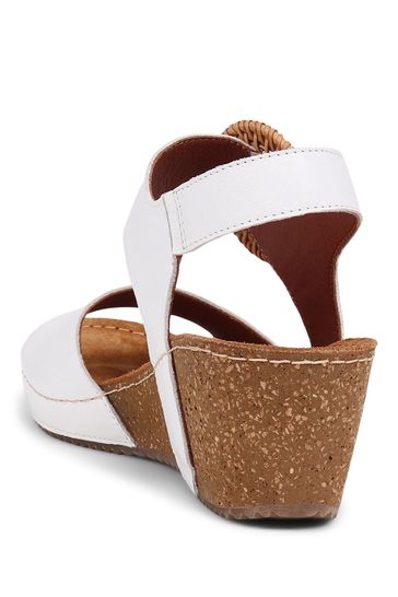 Buy Pavers White Leather Wedge Sandals from Next Egypt