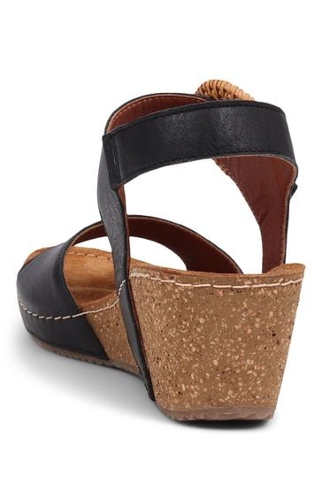 Pavers black wedge sandals new arrivals