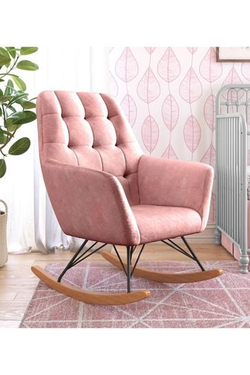 Buy Little Seeds Raven Velvet Nursery Rocking Chair from the Laura Ashley online shop