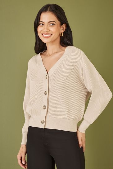Buy Yumi Natural Relaxed Fit Cardigan With Stitch Detail from Next Netherlands