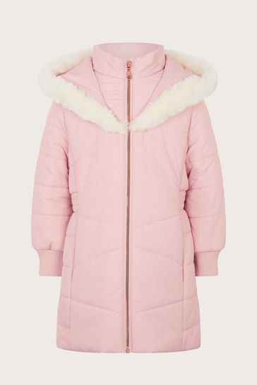 Monsoon pink coat on sale