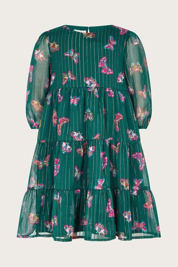 Buy Monsoon Metallic Stripe Butterfly Tiered Dress from Next Bahrain