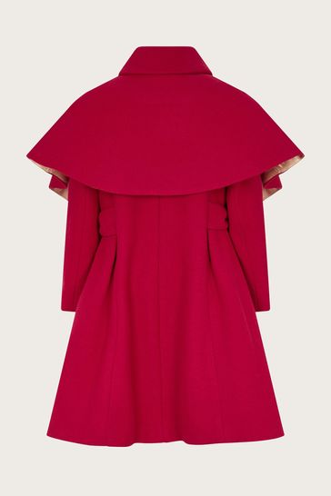 Buy Monsoon Red Detachable Cape Collared Coat from Next Saudi Arabia