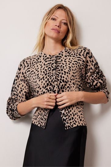Leopard print long cardigan uk best sale
