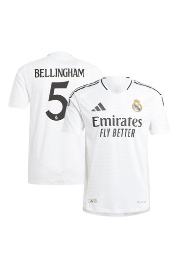 adidas White Real Madrid Home Authentic Shirt 2024-25