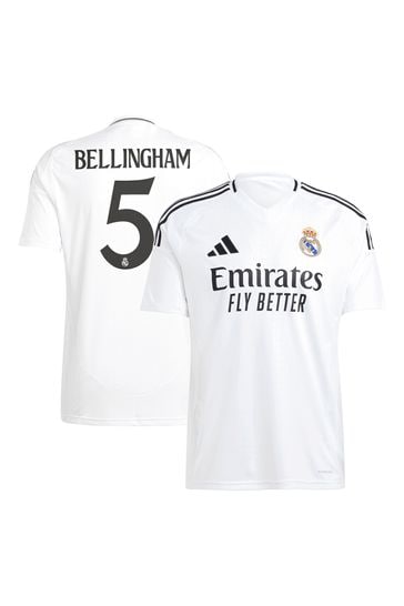 adidas White Real Madrid Home Shirt 2024-25