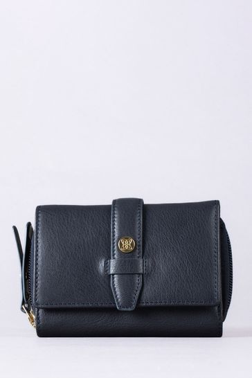 Lakeland Leather Blue Medium Icon Stud Tab Purse