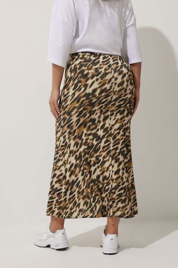 Buy Yours Curve Brown Limited Collection Leopard Print Maxi Skirt from Next Netherlands