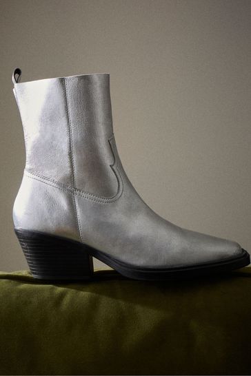 Grey ankle cowboy boots outlet