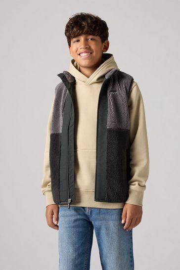 Buy Levi s Black Sherpa Borg Logo Gilet from Next Bahrain