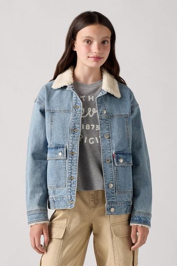 Buy Levi s Sherpa Borg Lined Boxy Fit Denim Jacket from Next Bahrain
