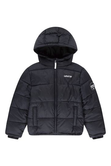 Levi's black puffer jacket cheap