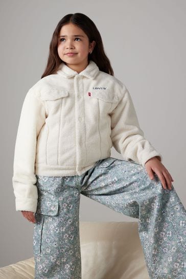 Buy Levi s Cream Boxy Fit Sherpa Borg Trucker Jacket from Next Netherlands
