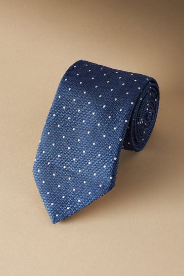 Blue Polka Dot Signature Made In Italy Design Tie