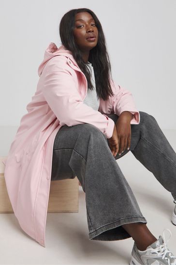 Buy Simply Be Pink Rubberised Rain Mac Coat from Next Denmark
