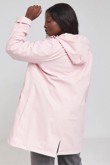 Pink rubberised rain mac deals