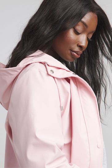 Pink rubberised rain mac discount