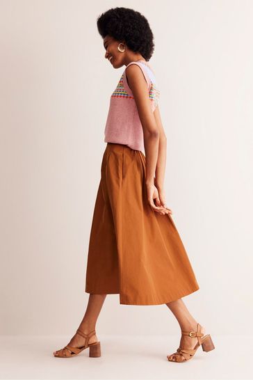 Buy Boden Brown Gold Petite Isabella Taffeta Midi Skirt from Next Bahrain