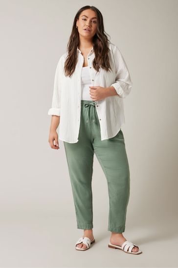 Buy EVANS Curve Black Linen Jogger from Next Spain