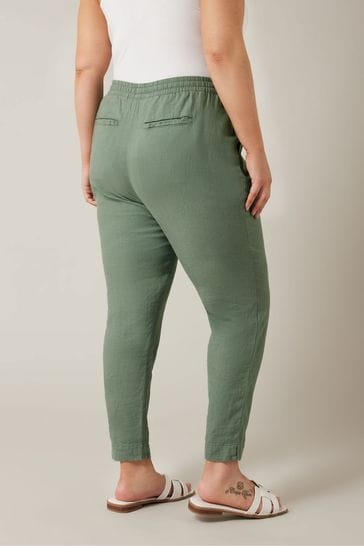 Buy EVANS Curve Green Linen Jogger from Next Netherlands