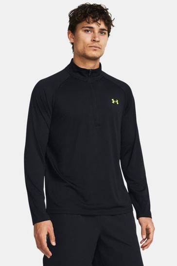 Under Armour Black/Lime Green Tech Quarter Zip Fleece