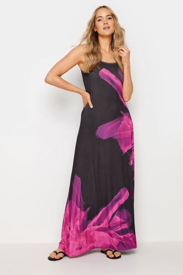 Long Tall Sally Black & Pink Floral Print Sleeveless Maxi Dress