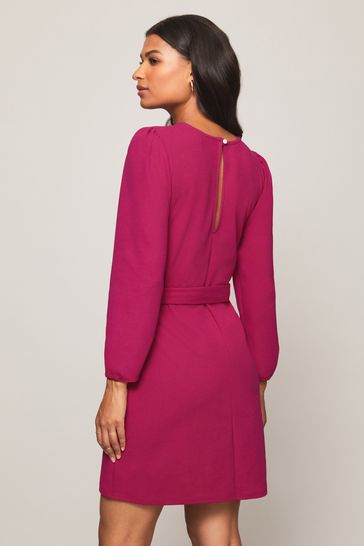 Lipsy Long Sleeve Tie Waist Shift Dress 