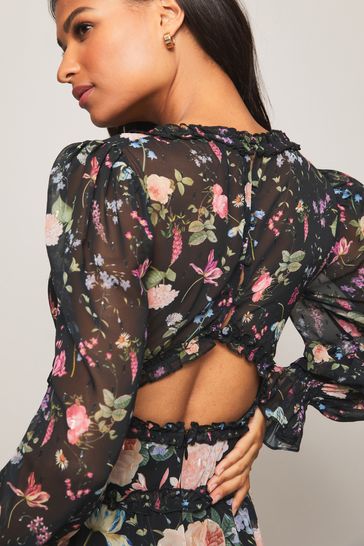 Lipsy floral tea dress top
