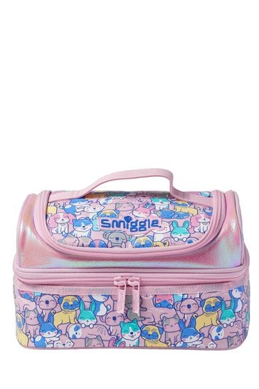 Smiggle Pink Animal Better Double Decker Lunchbox
