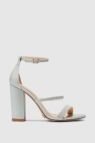 Silver two strap sandals best sale