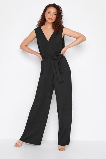 Long Tall Sally Black Pleated Jersey Jumpsuit