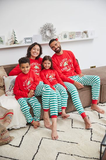Society 8 Red & Green Elf Womens Matching Family Christmas Pyjama Set