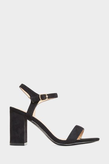 Wide fit black block sale heel sandals