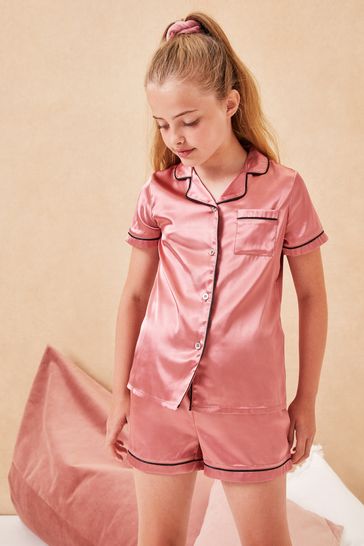 Lipsy Pink Beauty Sleep Satin Pyjama Set