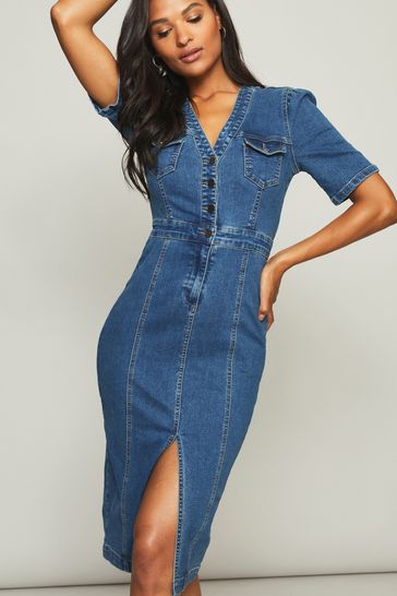 Half shop denim dress