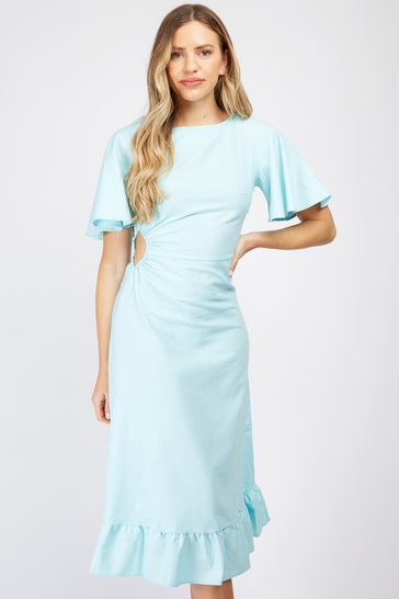 Buy Trendyol Midi Dress With Frill Hem 