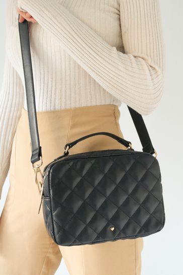 Buy Johnny Loves Rosie Black Quilted Sasha Vegan Leather Bag from