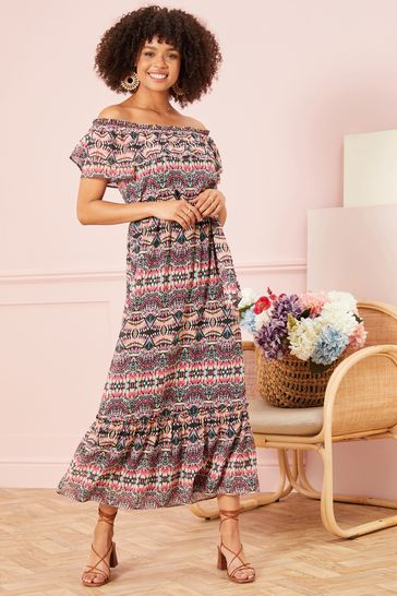 Bardot elle chiffon midi dress new arrivals