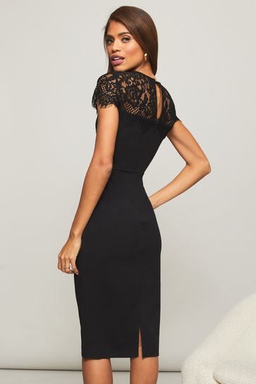Lipsy short sleeve clearance lace bodycon dress