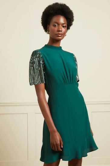 Embellished skater sale dress