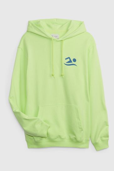Neon green outlet graphic hoodie