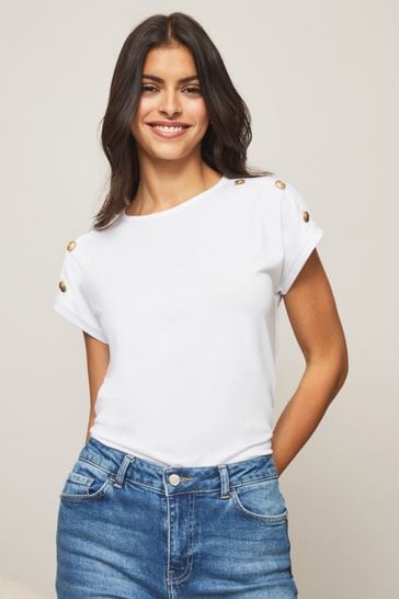 Lipsy White Round Neck T-Shirt